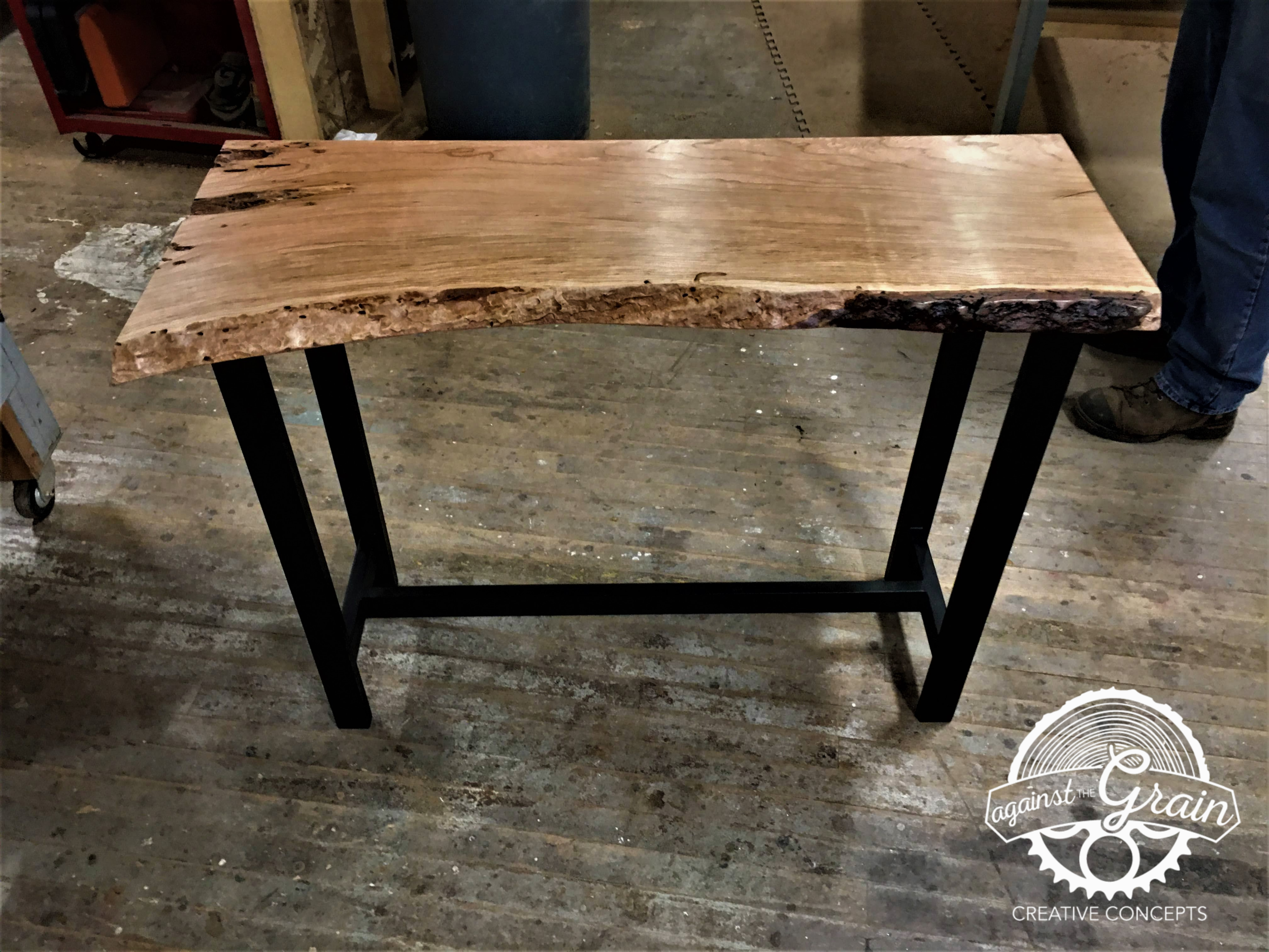 Custom Live Edge Cherry Entryway Table from ATGCC Against The